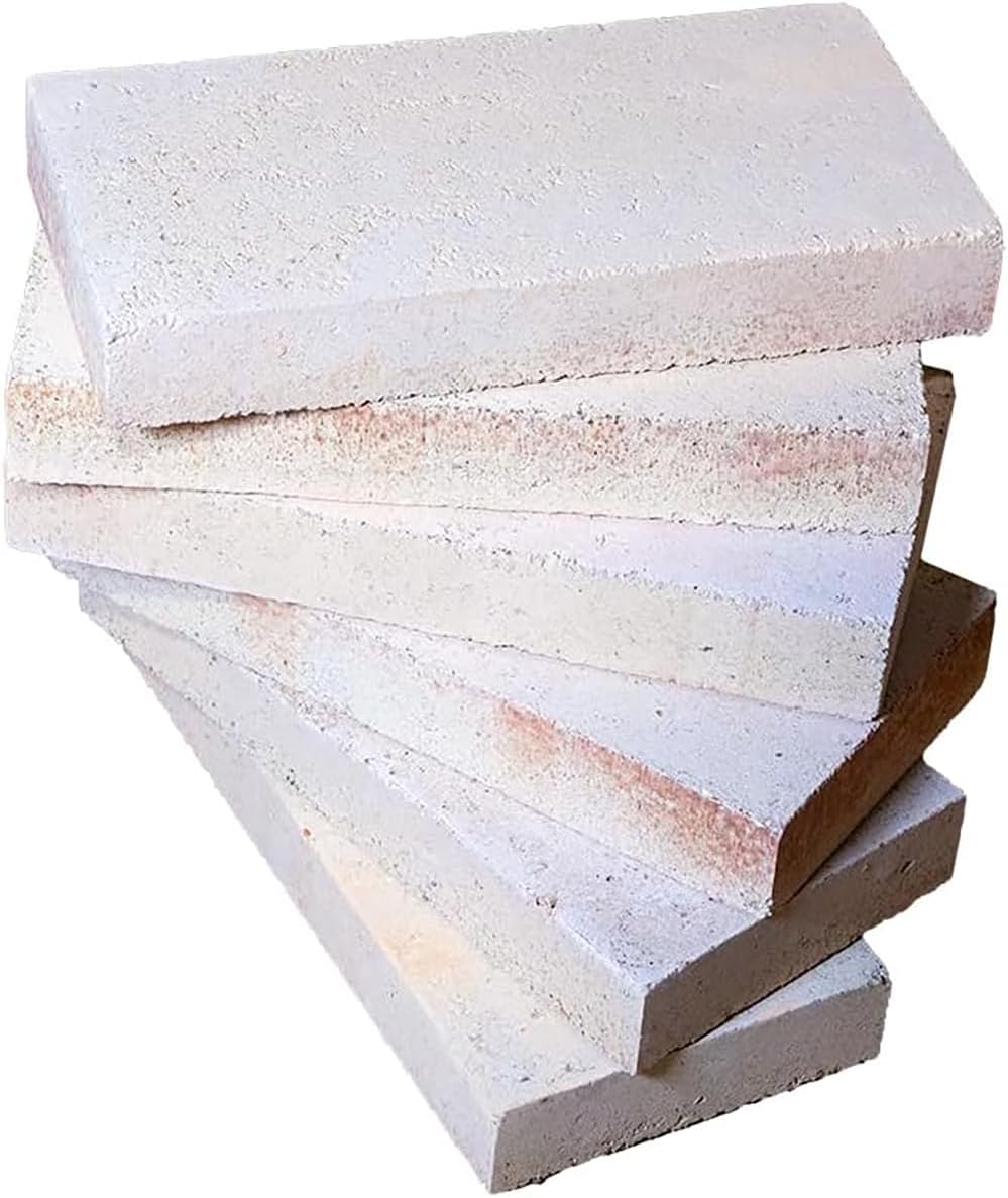 RTH-USA RB-40 Fireclay Refractory Bricks – Box of 6 – 9” x 4.5” x 1.25” High Heat Fire Bricks for Fireplaces, Kilns, Wood Stoves, and Ovens – 3000°F Heat Resistance
