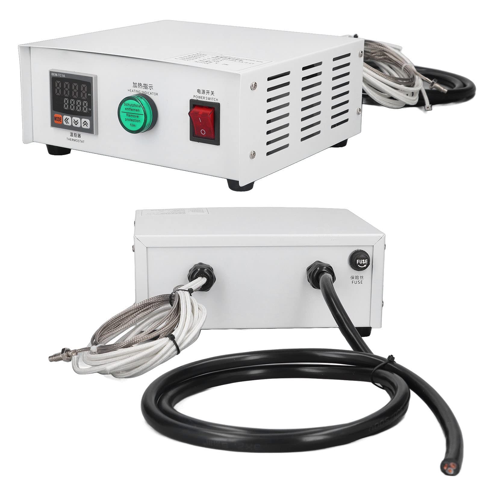 Marhynchus Controlador de Temperatura PID, Termostato con Pantalla Digital y Sonda M6, 0-400℃ AC220V para Horno IR y Máquina de Curado UV (1 metro)