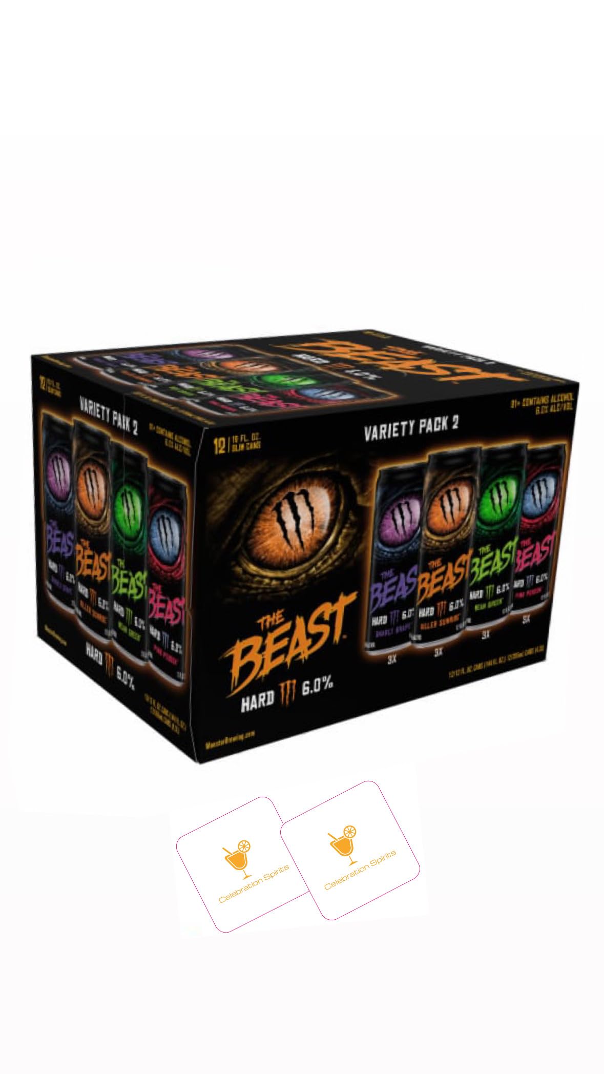 Monster Alcohol 6% | The Beast Variety Pack 2 | 12 Cans | + 2x
