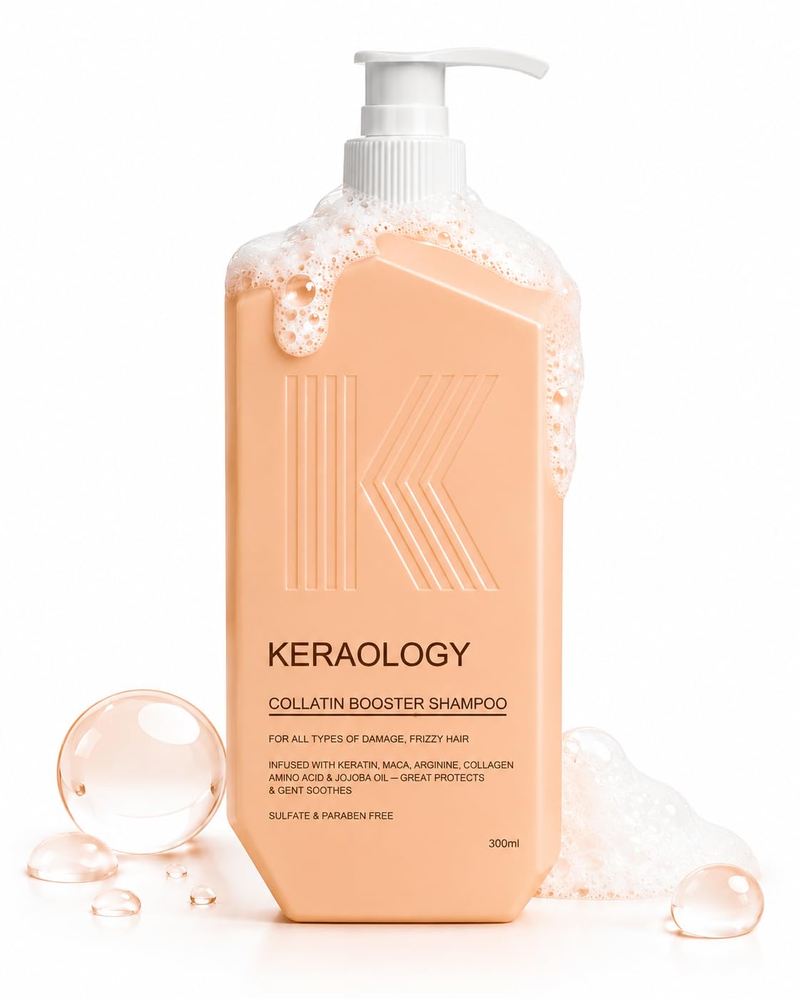 Keraology Collatin Booster Shampoo Premium 300ml | Strengthening & Nourishing Hair Cleanser | Reduces Breakage, Promotes Shine & Volume | Suitable for All Hair Types