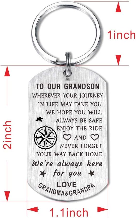 To My Grandson Gifts from Grandma Grandpa - Grandson Birthday Adult Keychain Gifts for Little Boy - Image 3