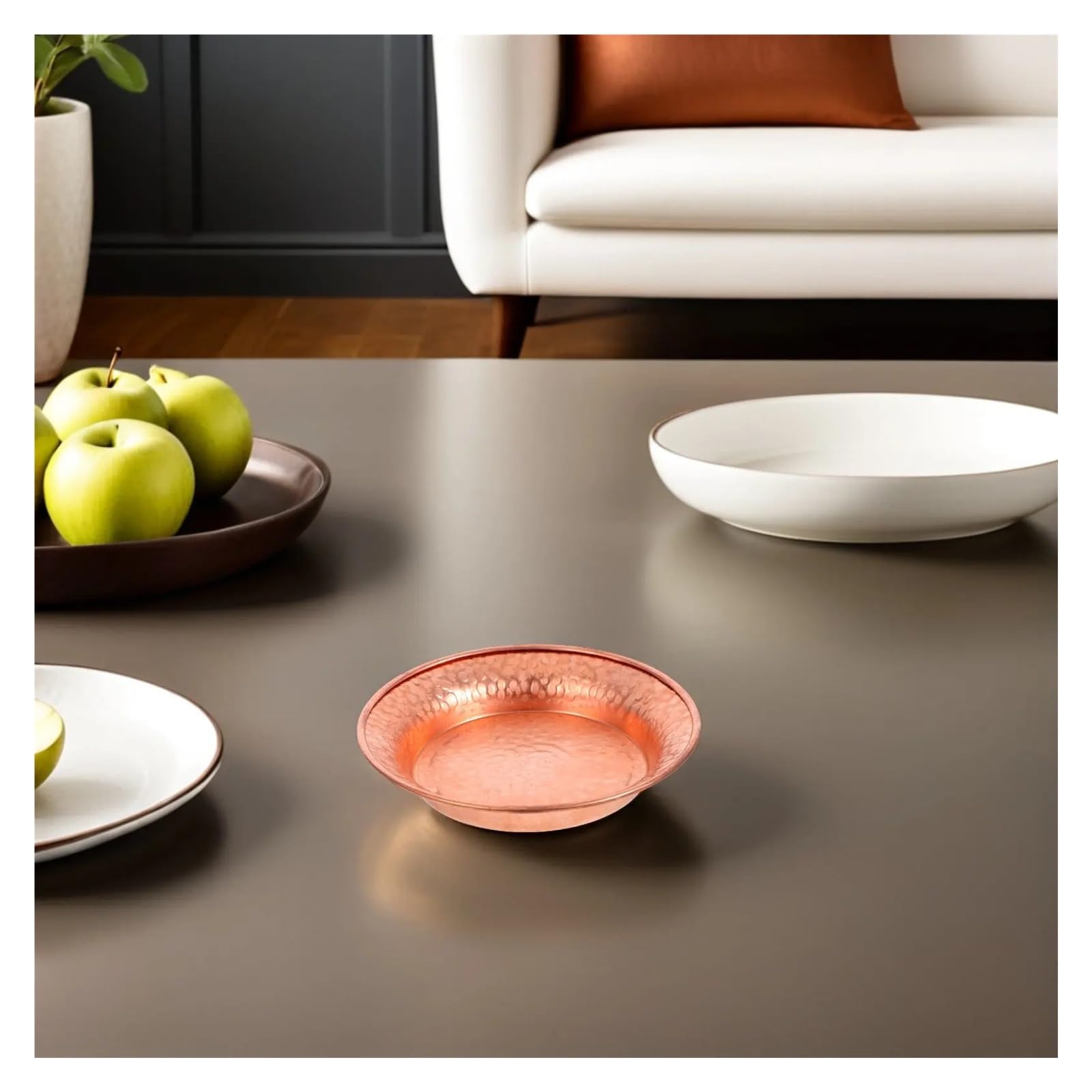 Vassoio Martellato Ciotole decorative in rame 2 pezzi