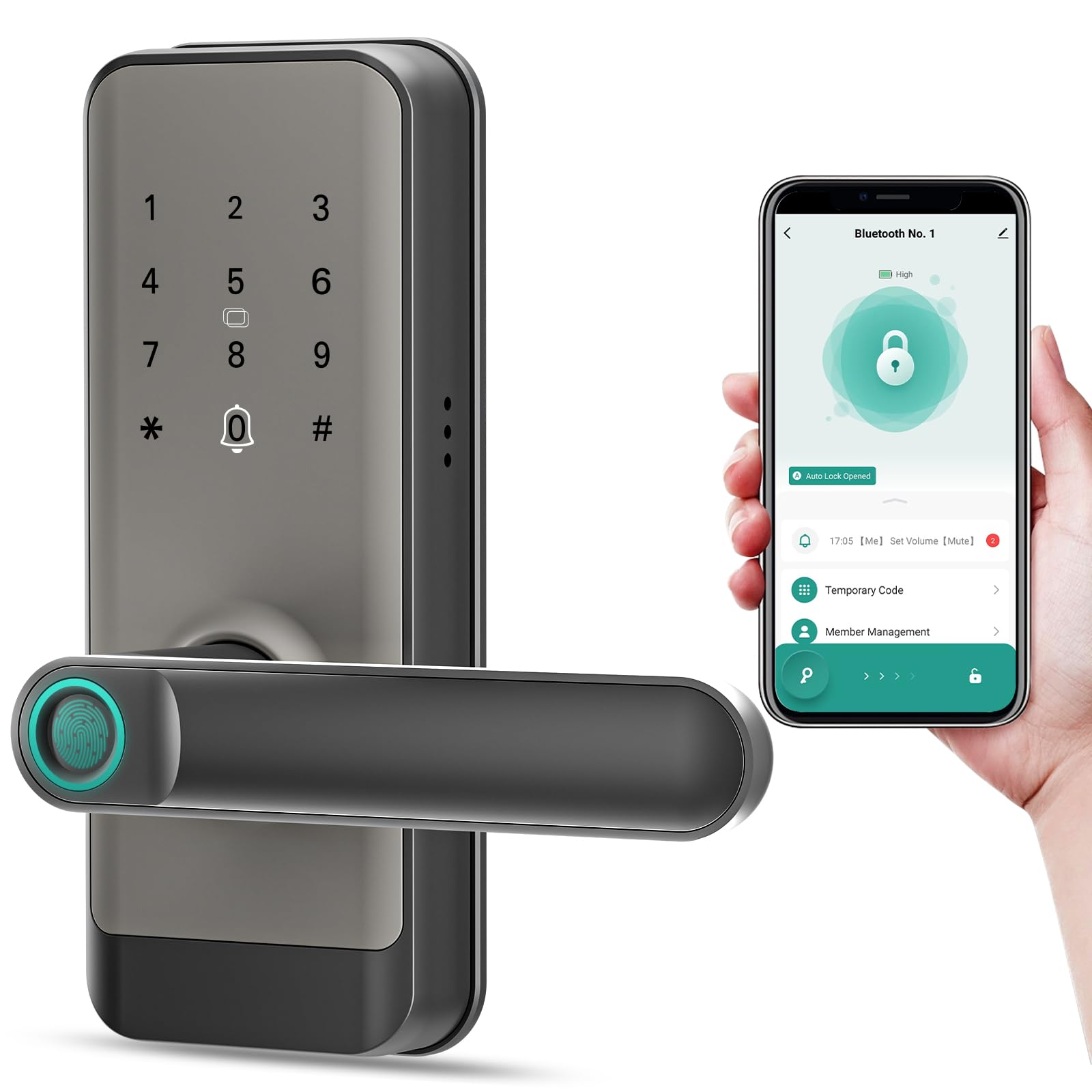 MOUSETRO Smart Lock - Fingerprint & Keyless Entry Door Lock with