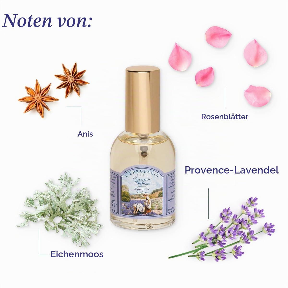 L'Erbolario Lavendel Eau de Parfum, 1er Pack (1 x 50 ml)