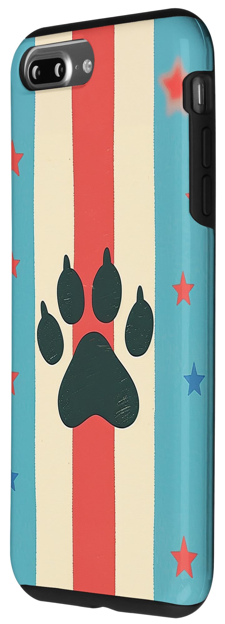 iPhone 7 Plus/8 Plus USA American Flag with Paw Vintage Case - Image 2