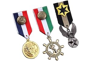 Set of 3 Women's and Men's Navy Badge Military Hero Medals Blazer Suit Brooch Pins