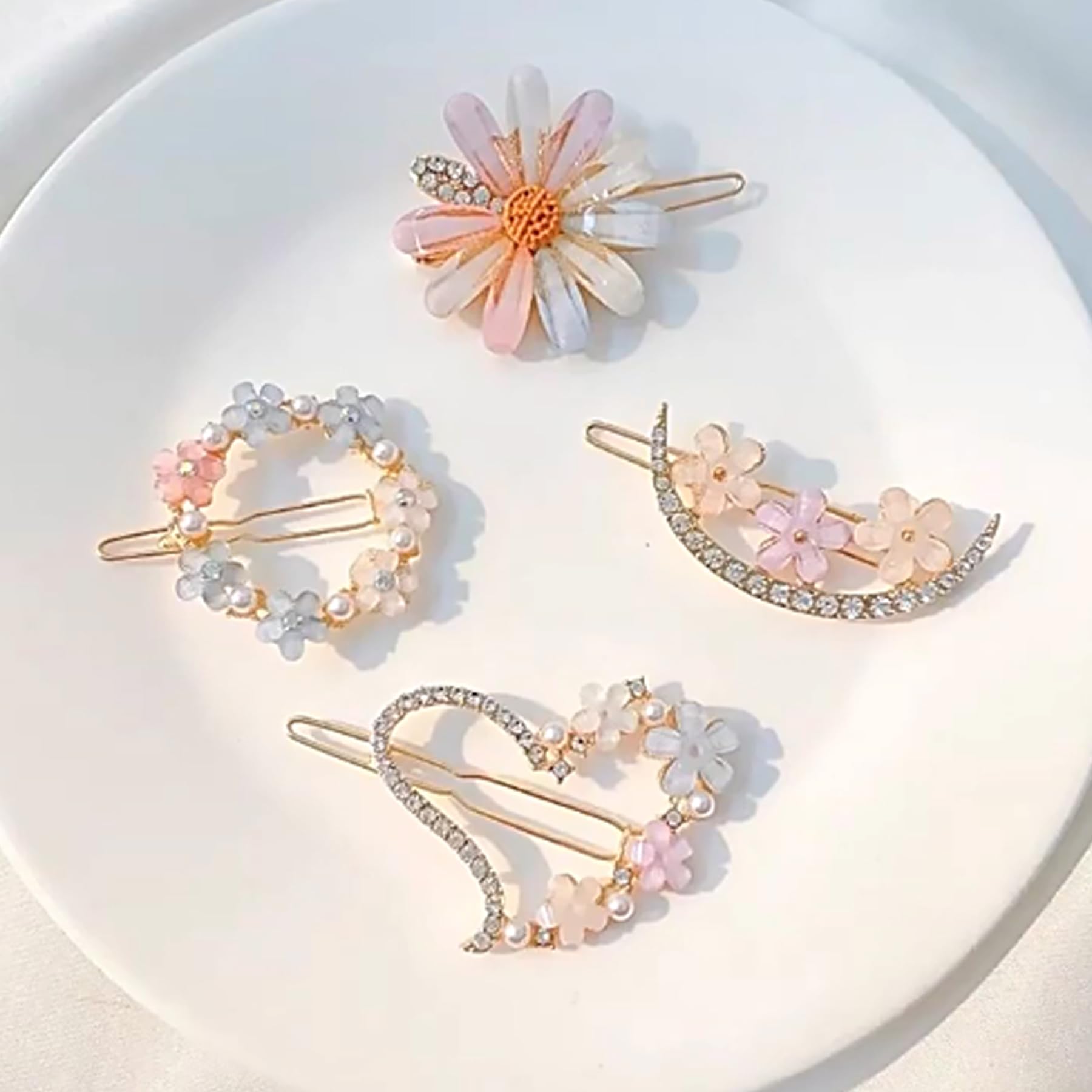 Umimiss 20PCS Diamante Hair Clips For Women - Hair Slides, Rhinestone Flower Hairpins, Bangs Clips for Women & Girls, Blonde, Small - Image 2