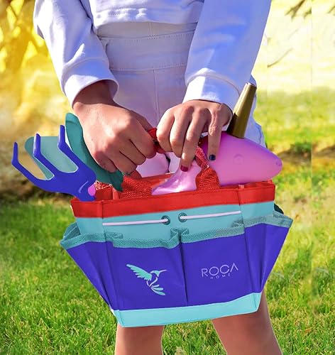 Roca Home Kids Gardening Tools. Easter Toys For Girls. Unicorn Easter Gifts For Girls. Kids Gardening Gloves And Unicorn Watering Can– Garden Tools For Kids - Easter Basket Stuffer #TOP5