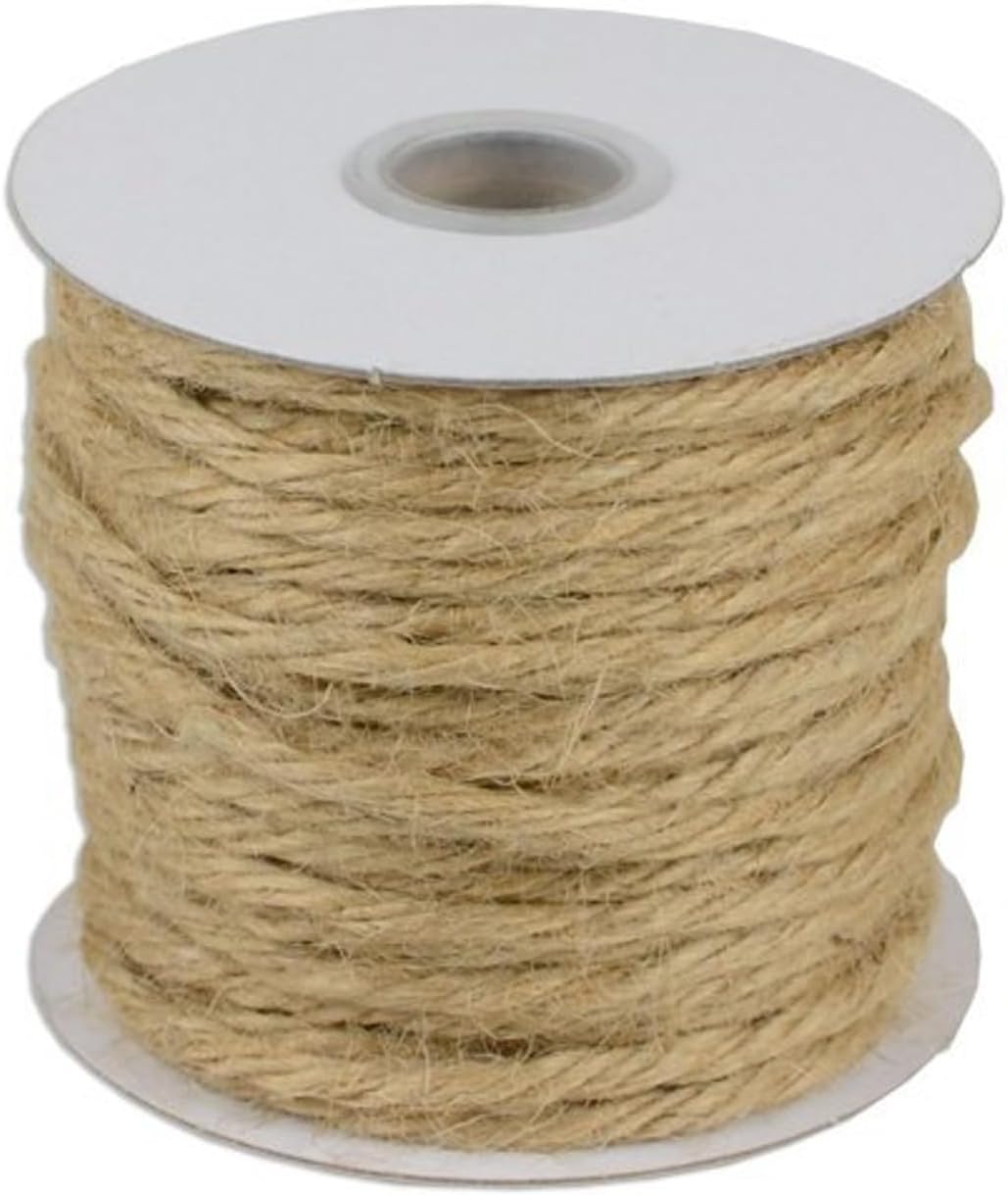 3.5mm X 25 Yards Burlap Jute Rope Twine - Choose from 8 Colors (Natural)