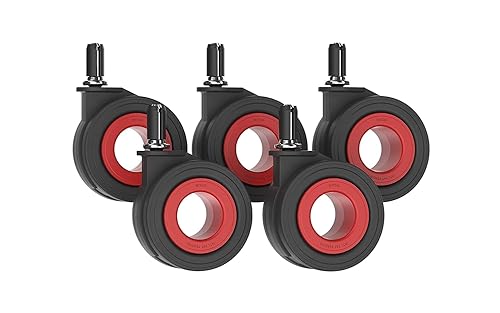 Enso Motion - Ruedas giratorias de repuesto para silla de oficina, serie 70 MU, color rojo (juego de 5)