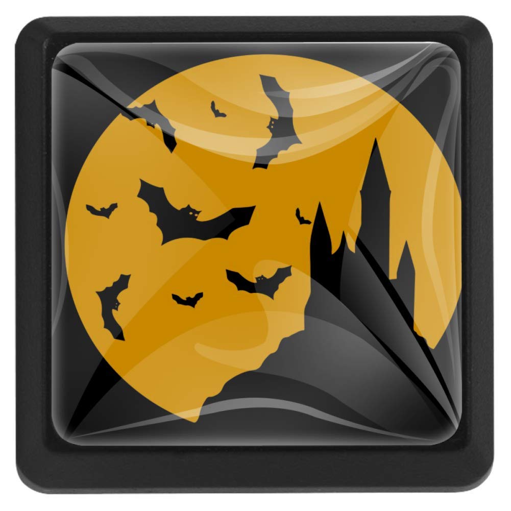 3pcs Drawer Knob Pull Handle， Halloween Bat Caste, Pulls Cupboard Knobs with Screws for Home Office Dresser Furniture Wardrobe Handles