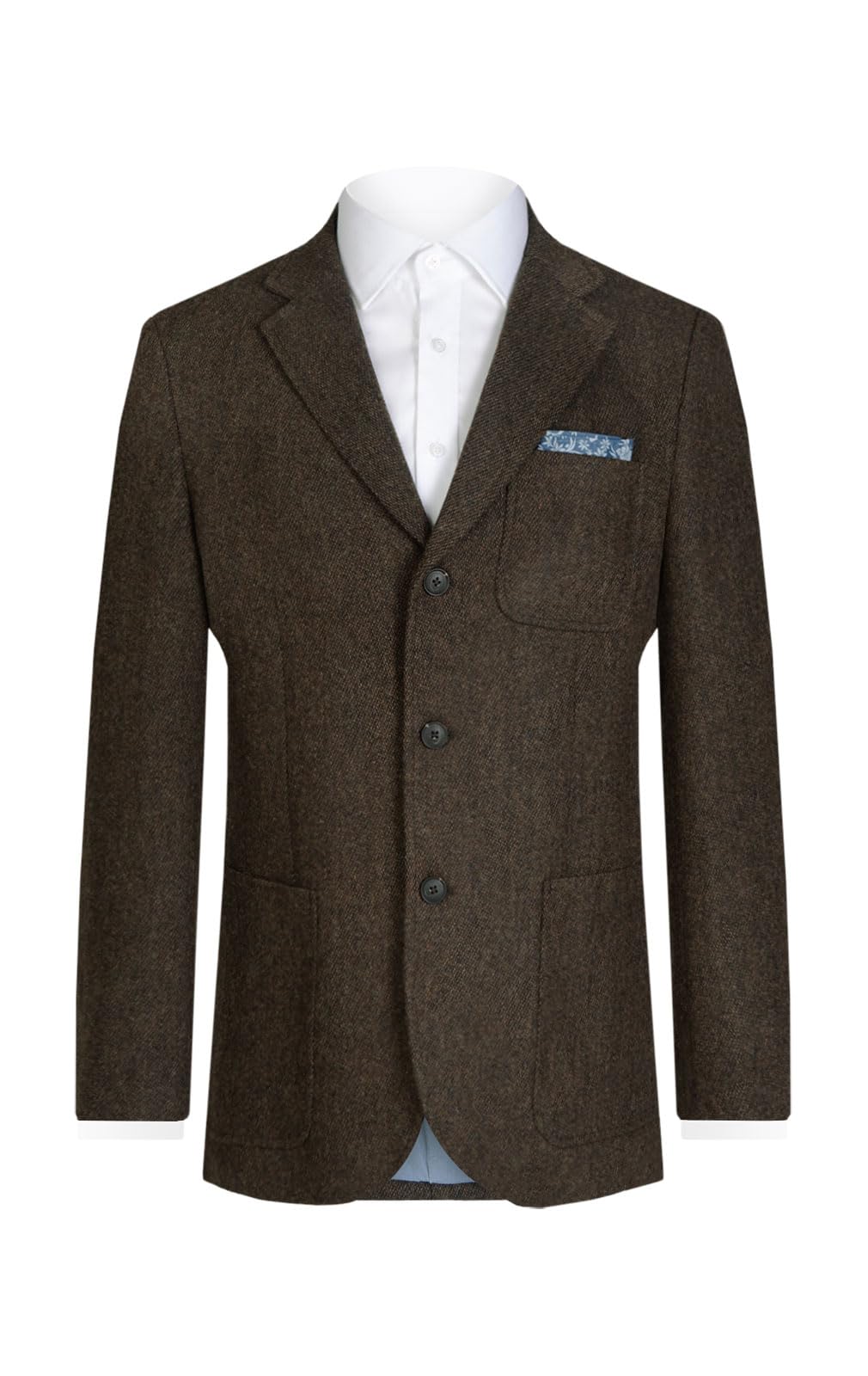 Dobell Mens Brown Barleycorn Tweed Jacket Regular Fit Wool Blend-44R