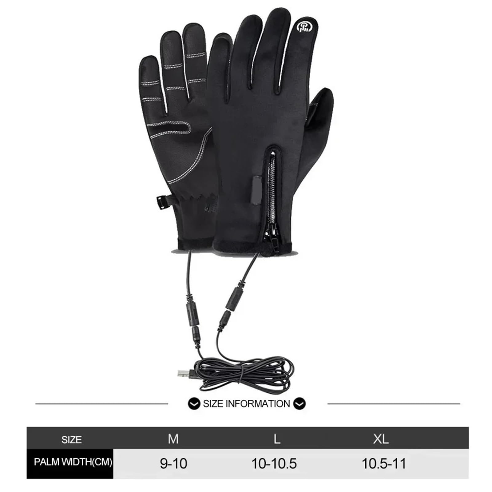Guanti riscaldati, Guanti Da Moto Riscaldati Touch Screen USB 3 Marce 2 Pezzi Outdoor Winter Ski Sport Pesca Warm Riding Bicycle,per donne e uomini