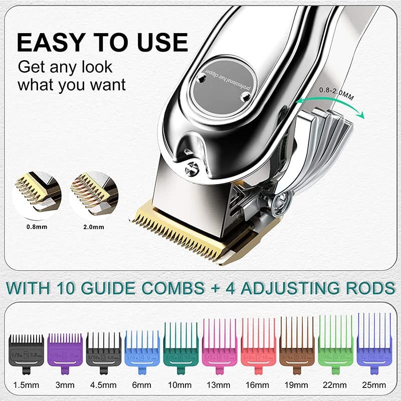 Vista 4 de Cortapelos para hombres, máquina de corte de pelo profesional ajustable para hombres, barbería eléctrica para barba, máquina de corte de pelo