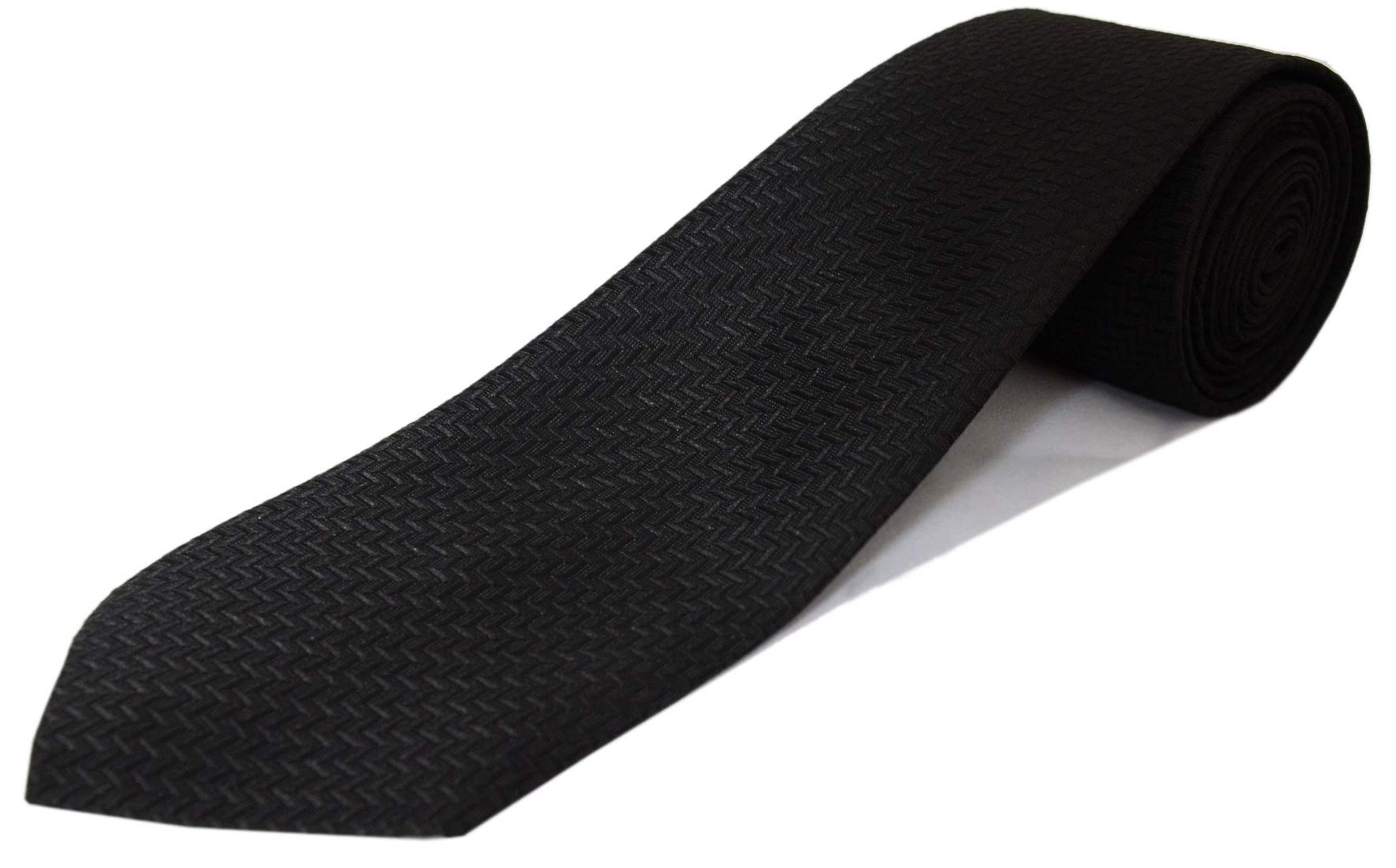 michelangelo Men's Self Design Micro Fiber Tie (Black, Medium)-picture-28