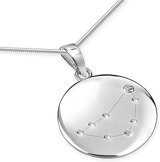 Sternzeichen Kette Silber 925 Personalisierte Halskette mit Anhänger Damen Geschenk für Frauen Weihnachten Geburtstag Valentinstag