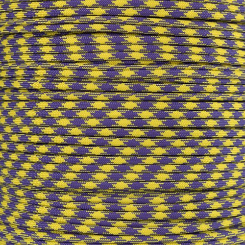 PARACORD PLANET 100 Feet Nylon 550lb Type III 7 Strand Paracord Purple/Yellow โ image 1