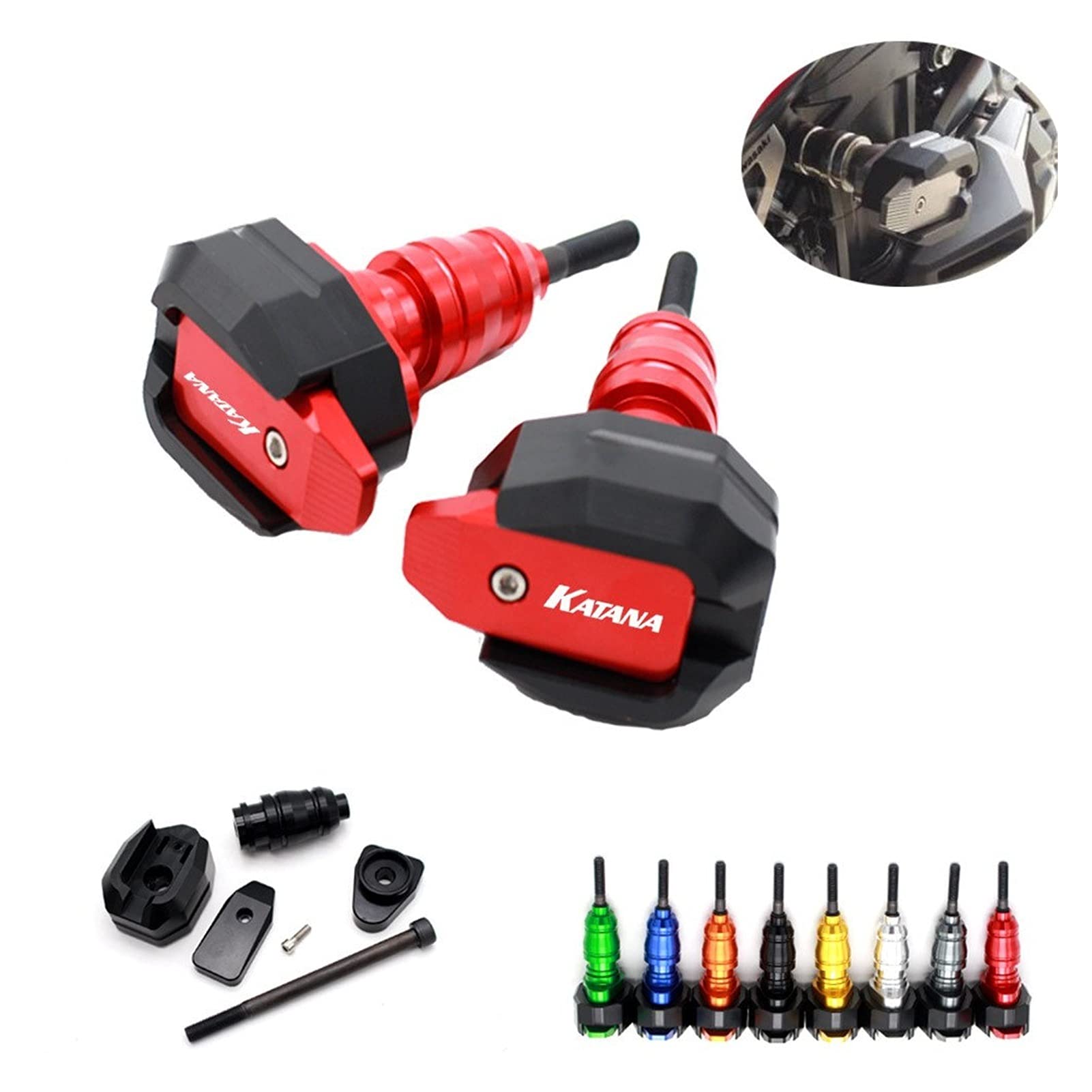 Do SUZUKI GSX 600/750 KATANA 1998-2006 Cewki motocyklowe suwaki rama ochrona przed upadkiem ochrona przed wypadkiem ochrona przed upadkiem suwak ramy (kolor: 2)