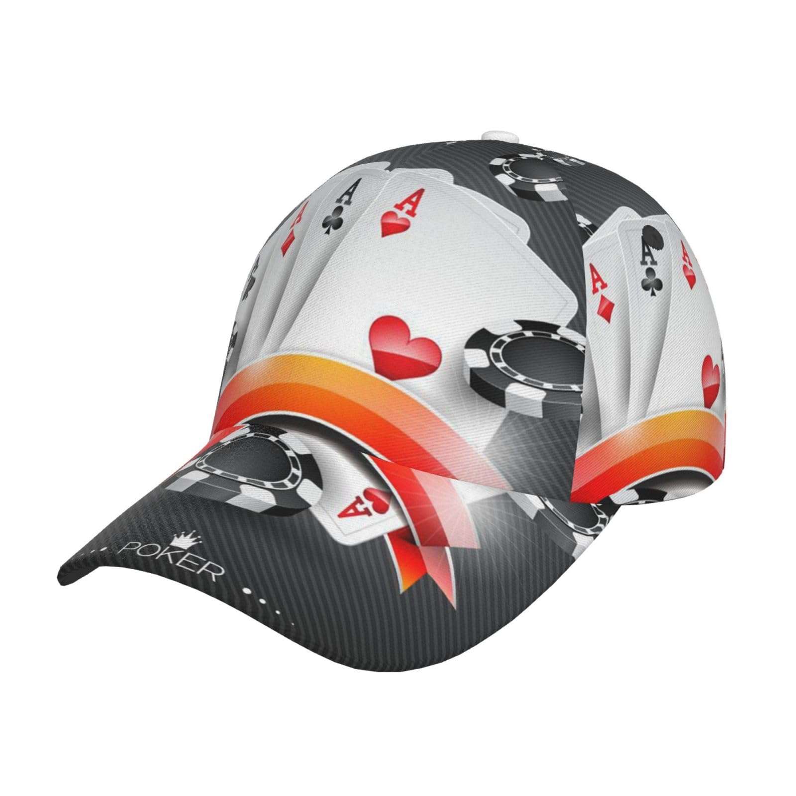 Poker Tournament Baseball Cap Adjustable Dad Hat Vintage Baseball Hat Unisex for Outdoor Activities All Seasons Black, Black, One size