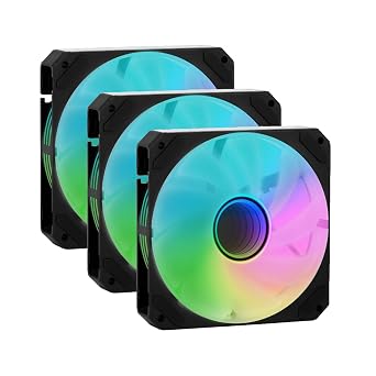 KINGCOOL DUALIS 120mm Infinity Mirror ARGB Cooling Fan - FDB Bearing, 71.30 CFM Airflow, 1.75 mmH2O Static Pressure, Up to 2000 RPM PC Cooling Fan for Computer Case Radiator CPU Cooler 3-Pack