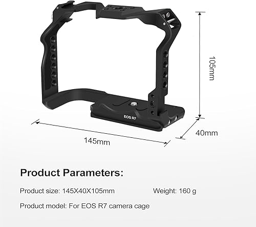 Miniatura 6 de Jaula de cámara EOS R7, jaula EOS R7 para Canon EOS R7 cámara caso cámara Rig Cold Shoe