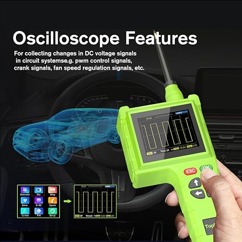 Miniatura 4 de TopDiag Probador de circuito automotriz P200 Pro, kit de sonda de circuito de potencia, 9  30 V con multímetroreléprobador de inyector de