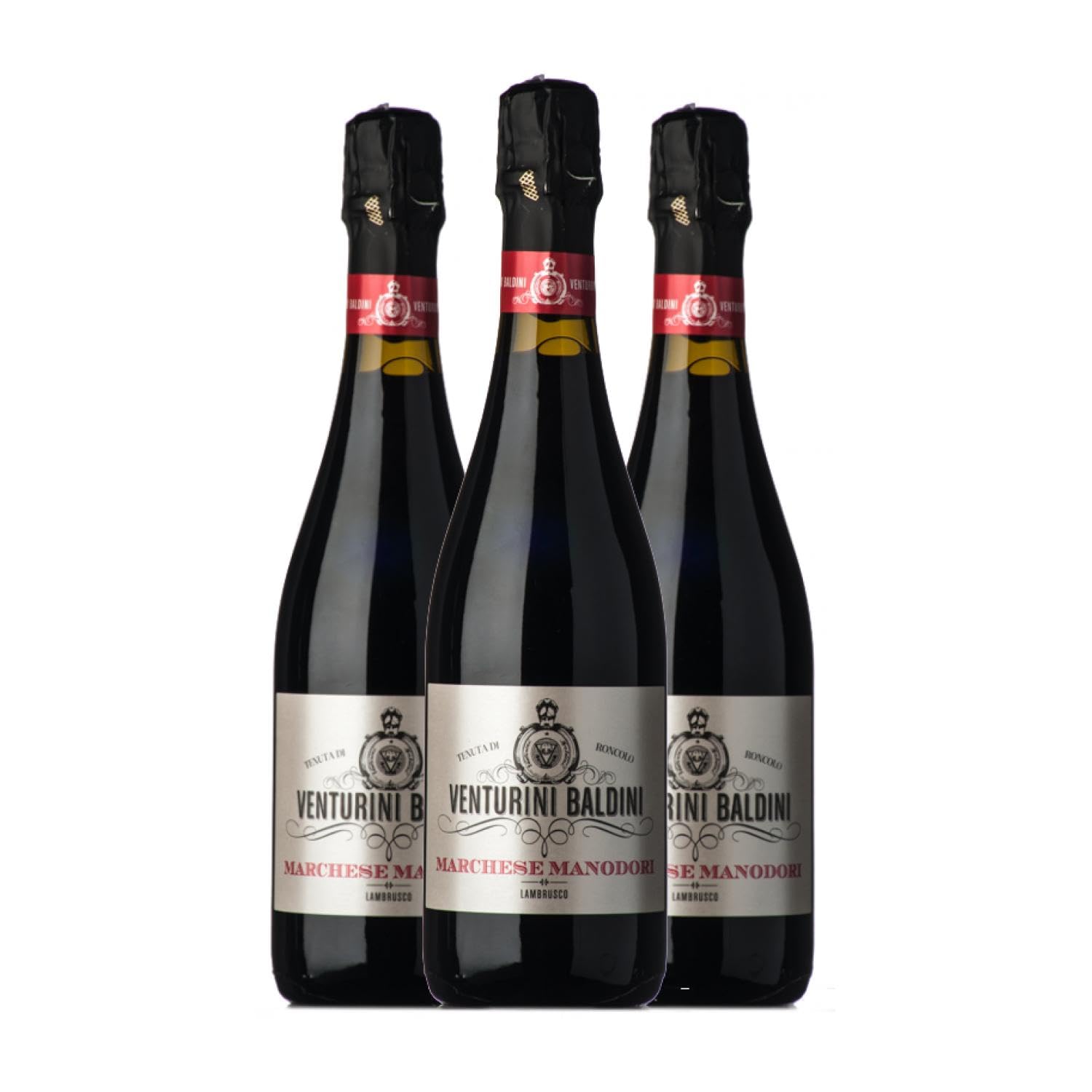 Venturini Baldini Lambrusco Secco M.se Manodori Reggiano 75 cl Vino tinto (Caja de 3 Botellas de 75 cl)