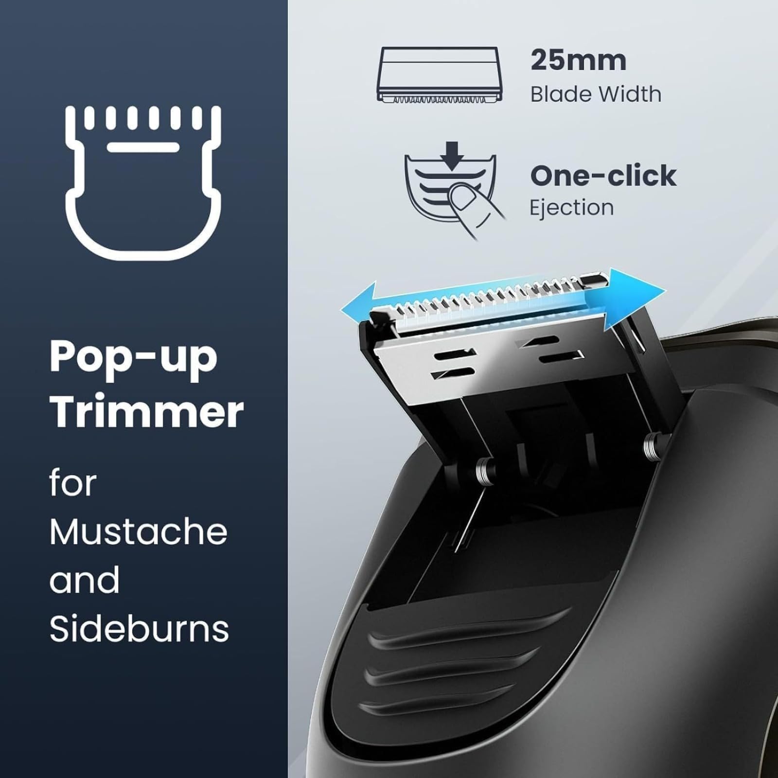Kozenix Rasoio Elettrico Uomo Con Testina 4D,Display LED,Rifinitore Pop-Up,Ricarica Rapida USB,Impermeabile Lavabile E Blocco Viaggio (Grigio)
