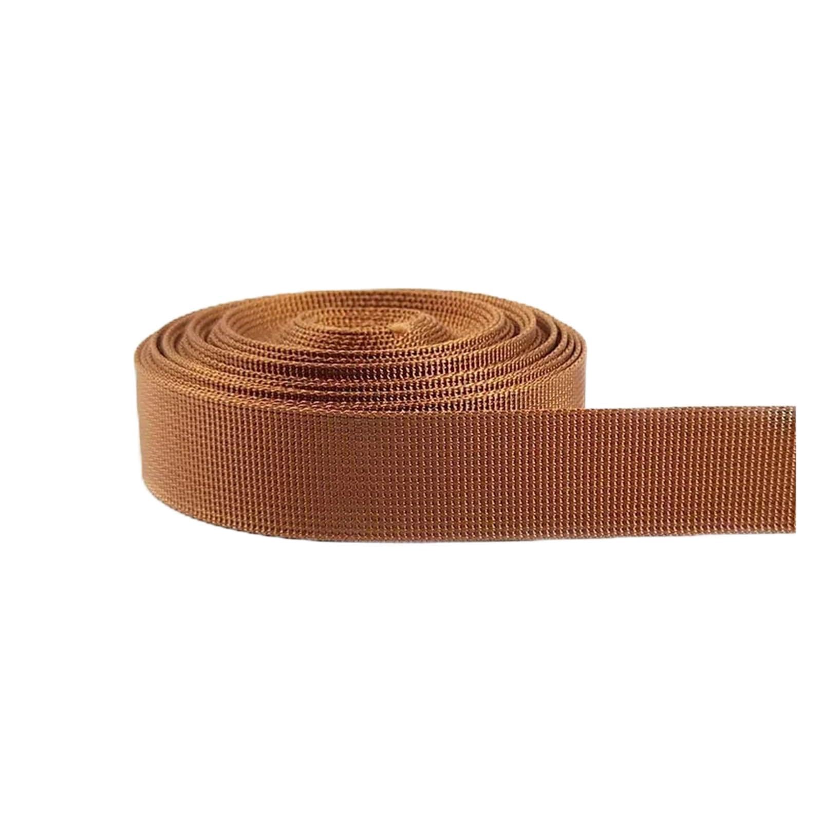 nylonowe taśmy, Taśma parciana nylonowa wielokolorowa o długości 5 metrów 25-50mm do szycia pasów, klamer pasków(Grassgreen,25mm)