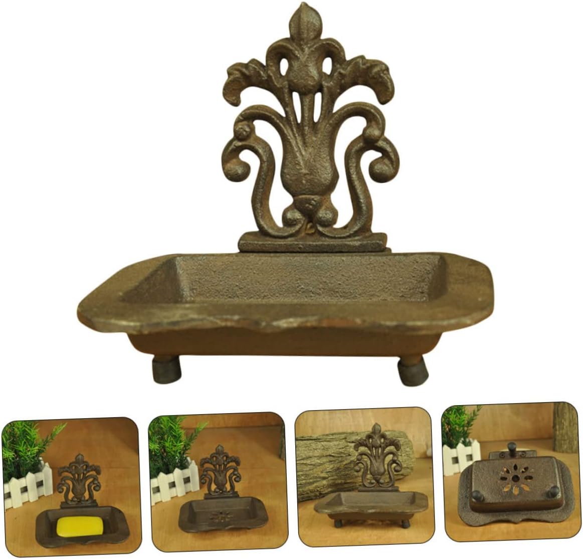 Iron Soap Dish Bar Soap Holder for Shower Dishes for Bar Draining Rack Tray Shower Holder Dish Self Draining Metal
