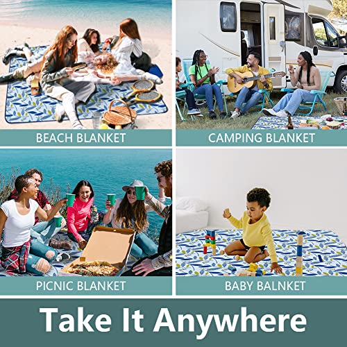Karani Outdoor Picnic Blankets Waterproof Foldable Extra Large 80 "X 57" Quick Drying Oxford Cool Beach Accessories For Vacation Must Haves Portable Sand Free Beach Mat For Camping, Hiking, Lawn #TOP5
