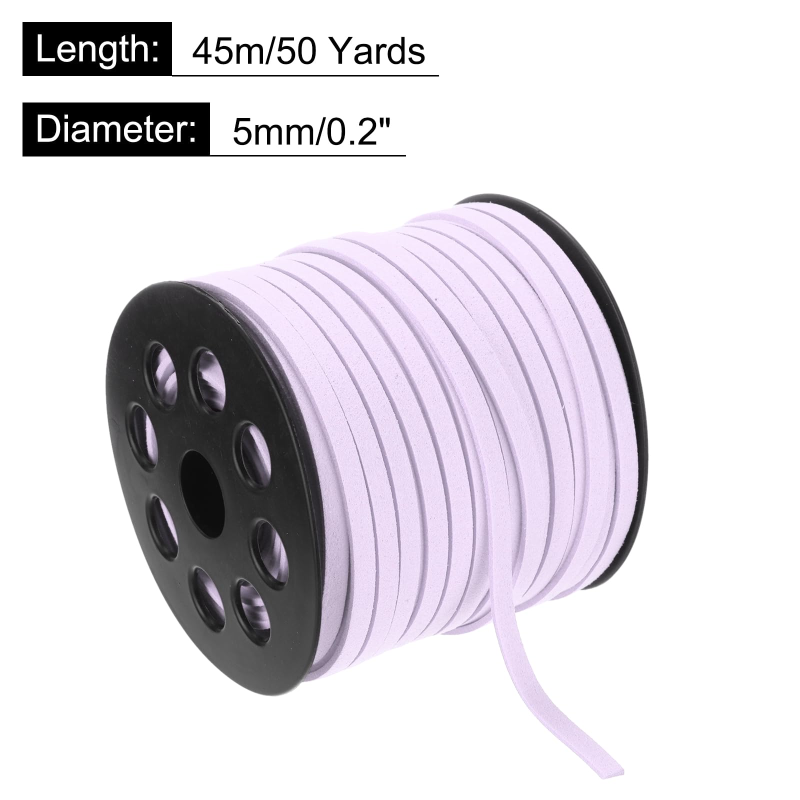 DMiotech Faux Suede Leather Cord 5mm x 50 Yards Flat Leather String Thin Leather Strip Lace for Necklace Bracelet Beading Jewelry Making Arts Crafts (Pale Purple - Image 2
