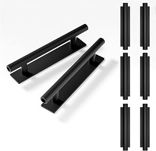 kwa heri 8 Pack Self-Stick Push Pull Helper Black Hidden Cabinet Handle ABS Plastic Door Window Wardrobe Handle Instant Cabinet Drawer Furniture Handles (Black)