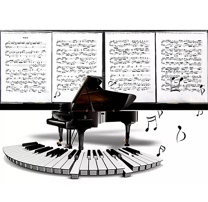 YUNYAN 6 Sided Music Folder for Music Sheets Foldable Music Folder A4 Music Folder Music Organiser Piano Music Sheets Holder Storage Black Folder - Image 4