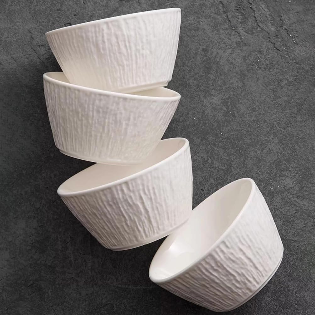 Miski Ceramiczne,Miski na Płatki Zbożowe,Zupy,Sałatki,Mikrofalówki,Zmywarki,do Owsianki,Makaronu,Deserów, Ryżu, Owoców i Lodów,Biały,Zestaw 6-Częściowy