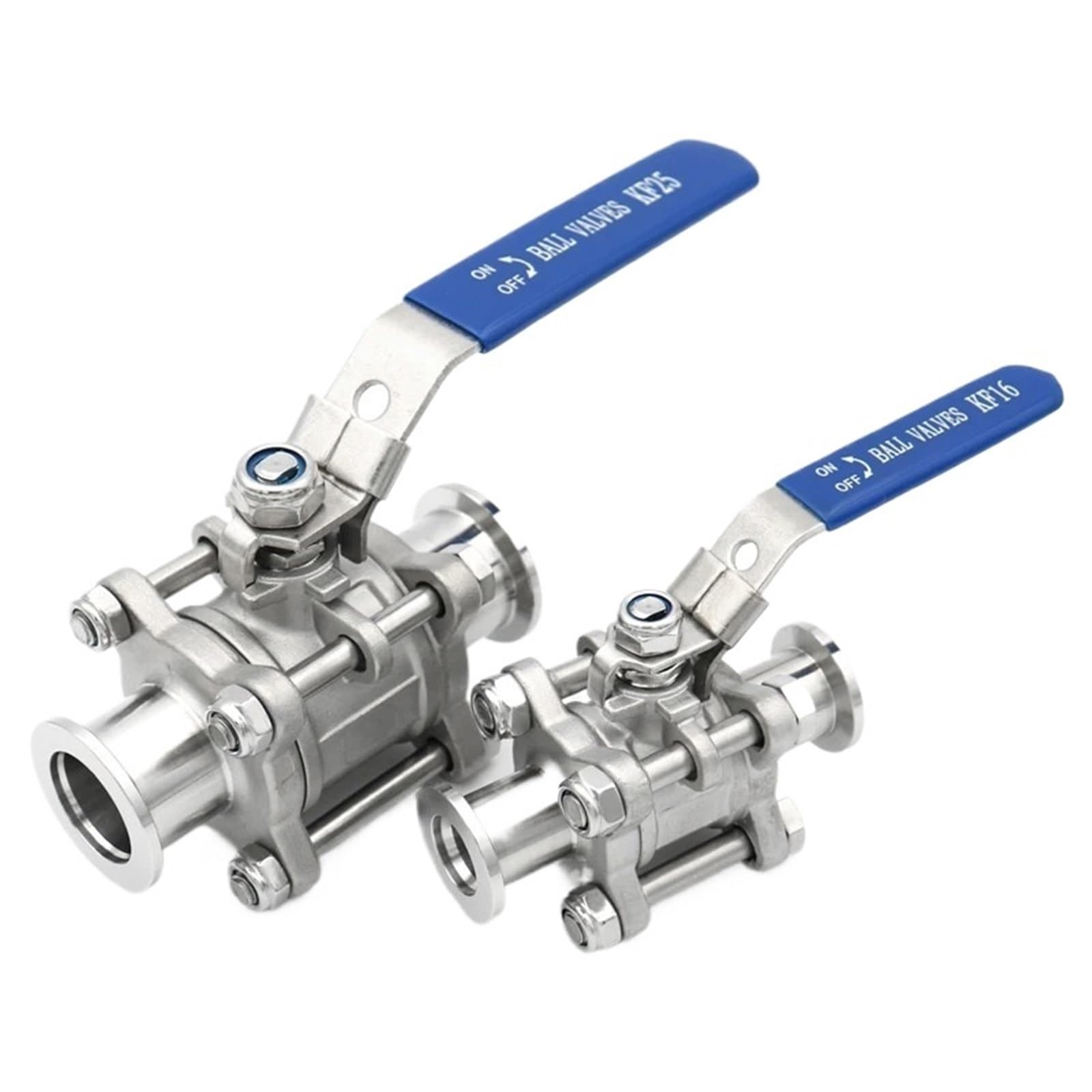 Válvula de bola de alto vacío Manual, modelo de tres piezas, brida KF16 KF25 KF40 KF50, acero inoxidable SS304, 1 Uds.(KF16)