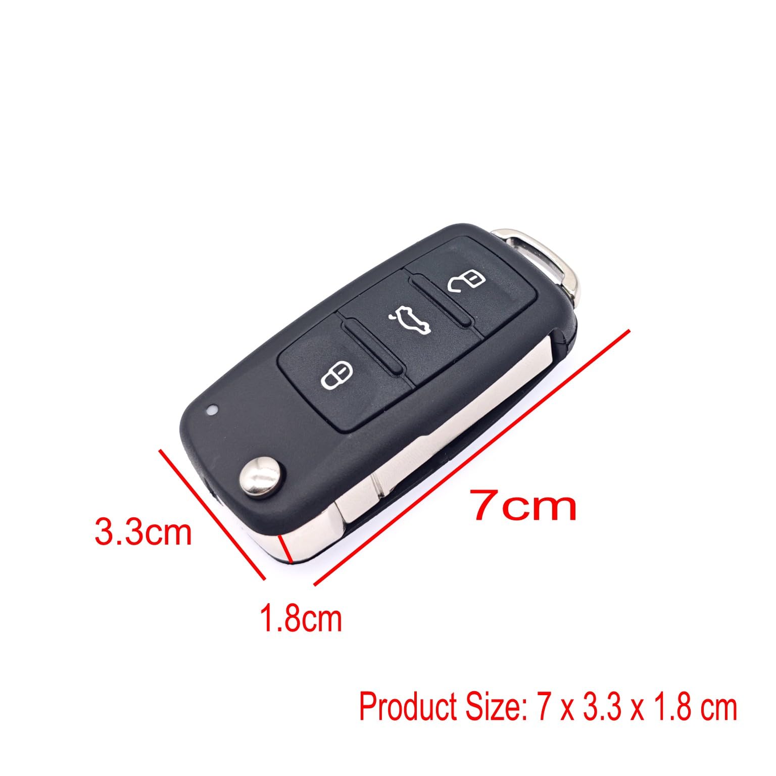 Remotefobcentre 3-Button Flip Key Case For VW Passat B5 – HU66 Blade, Black, Central Locking