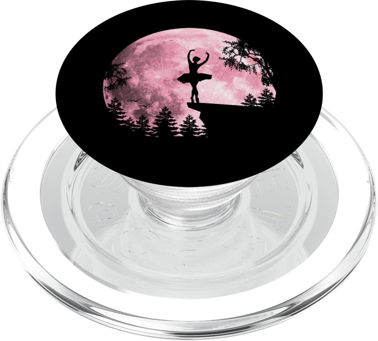 Ballet Dancing Pink Full-Moon Ballerina Women Girls PopSockets PopGrip for MagSafe