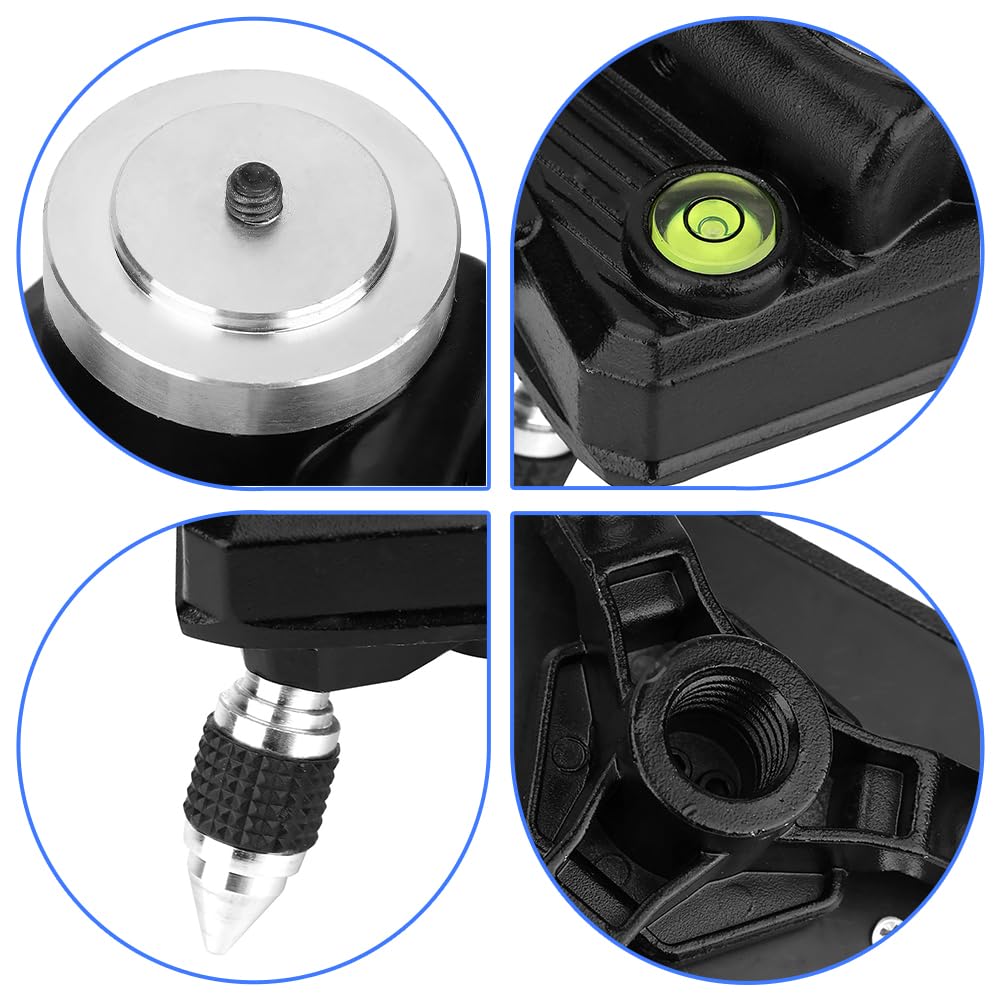Tiiyee Adaptateur de Niveau Laser, connecteur de Base Rotatif à 360 degrés Support de trépied Standard en Alliage d'aluminium avec Filetage 1 4"Compatible avec la Plupart des appareils