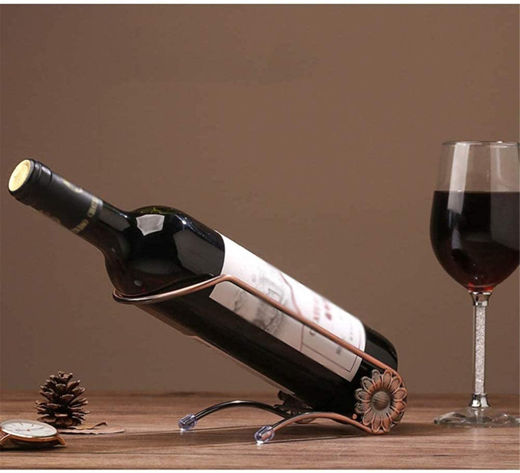 Porte-bouteille de vin de prestige présentoir en fer forgé pour salon élégant