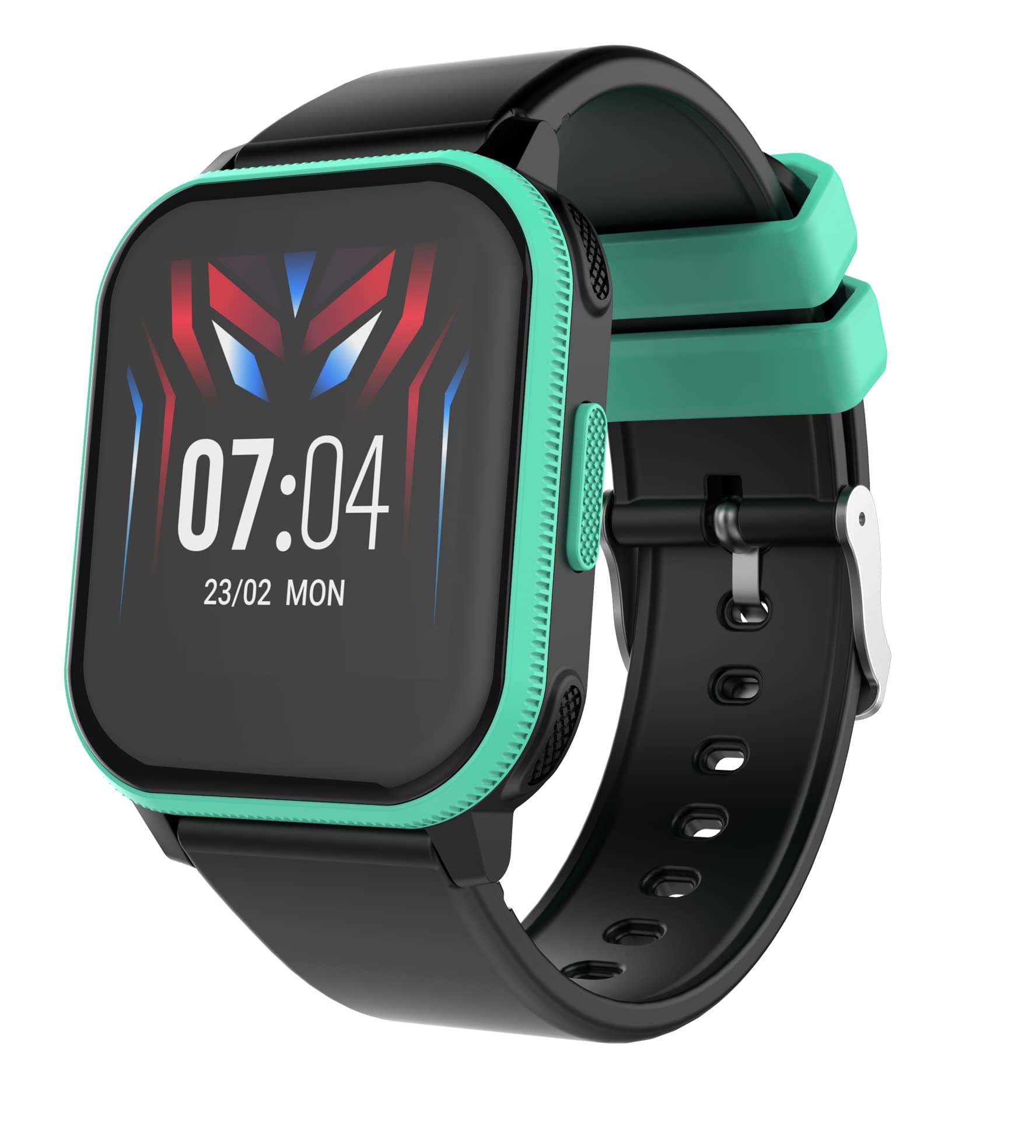 V2A PlayOn Smart Watch for Kids with 8 Games, 10 Alarms, 6 Sports Modes, 100+ Watch Faces, Child Lock – Smart Watch for Girls and Boys – IP68 Waterproof - 7 Days Battery Backup (Black)