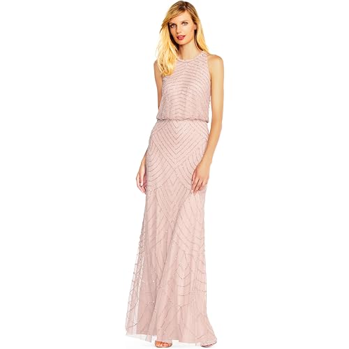 Adrianna Papell Women's Beaded Halter Long Dress