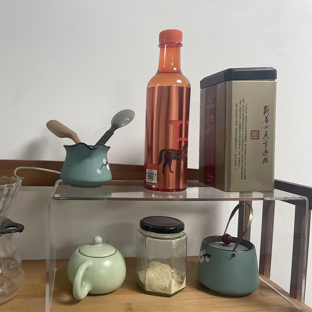 Large Acrylic Risers Display Stands 4pack 13”L-11.2L 6”W with Safe Non-Slip Silicone Pads Clear Racks Sturdy Versatile Shelf Organizers for Home office Retail Displays Shelves