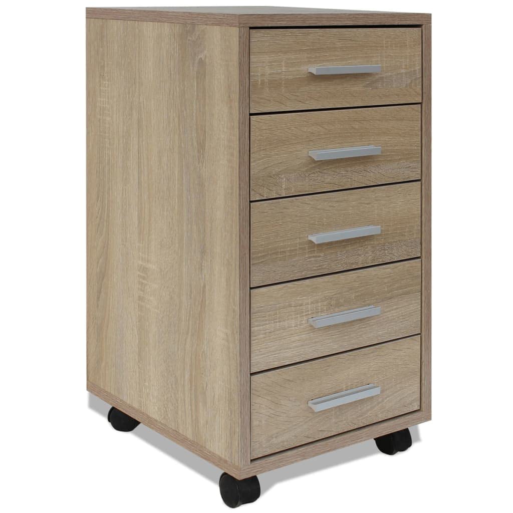 Buy vidaXLOffice Drawer Unit with Castors 5 Drawers Home Indoor