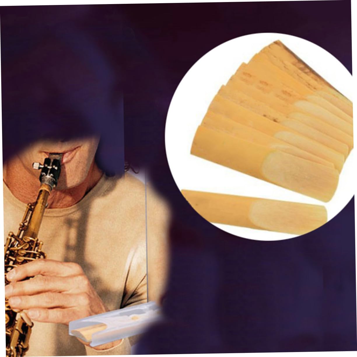 CIMAXIC 10Pcs Tenor Saxophone Reeds Strength Sound for Woodwind Instrument Accessories for Saxophone Players