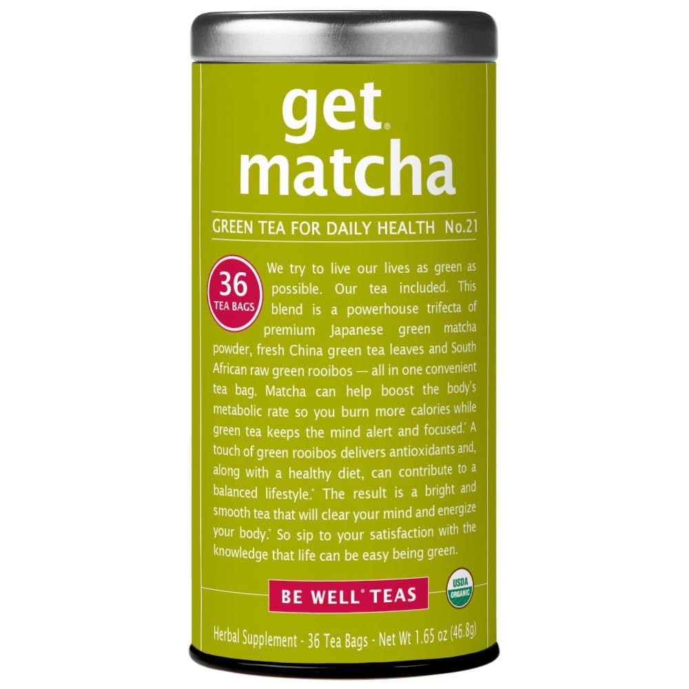 get matcha No. 21 - Organic Green Tea for Daily Health, 36 Tea Bags