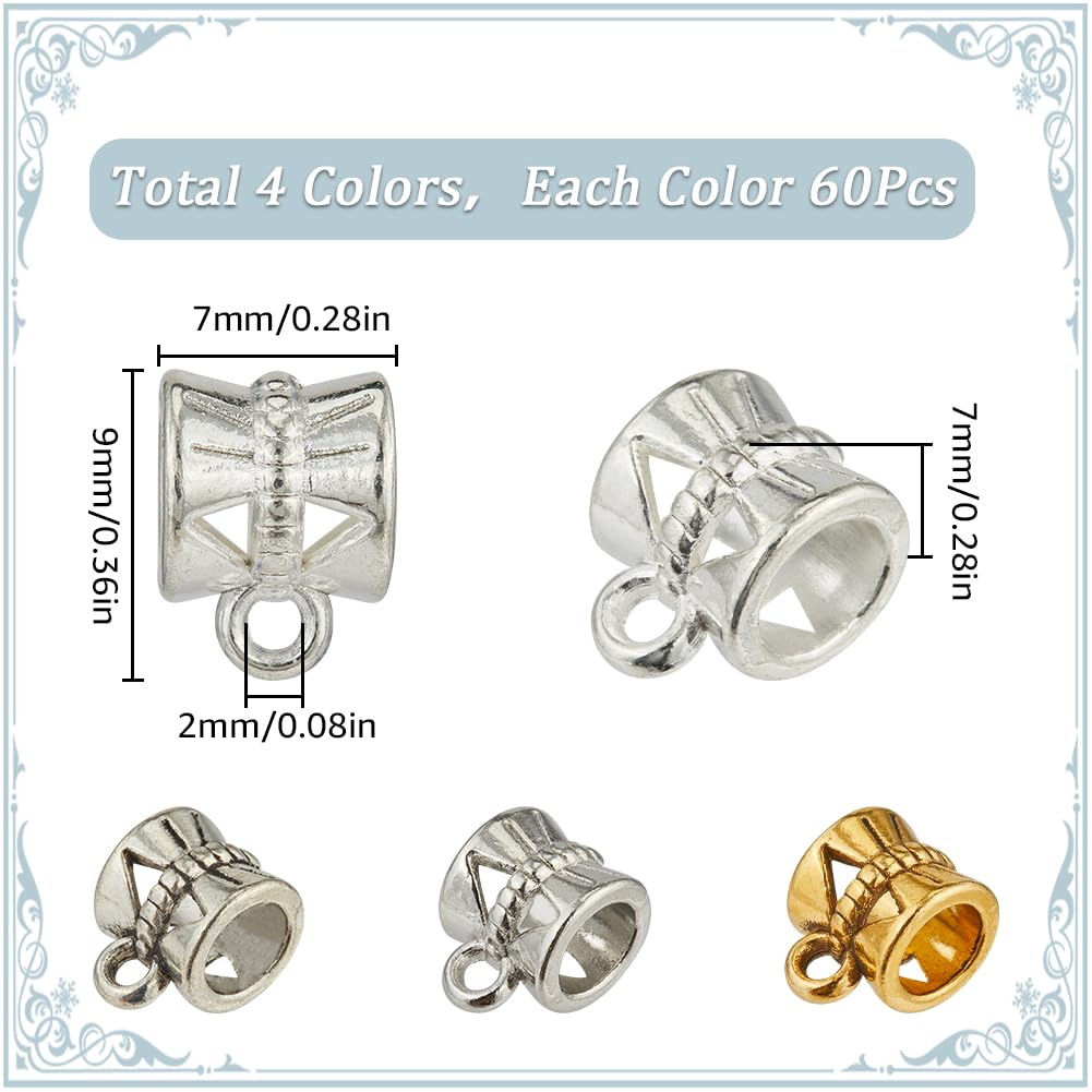 Set 240 Perline A Cauzione In Argento Lega | Connettori Stile Tibetano Per Creazione Gioielli Fai Da Te | Con Scatola Porta Perline - 3