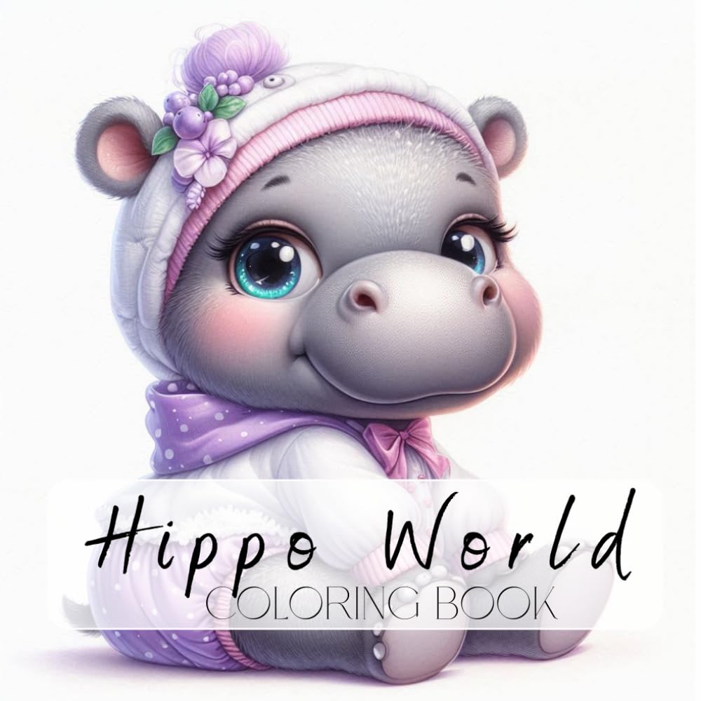 Ein fantasievolles Malbuch voller süßer Hippos, ideal für Kreativität, Entspannung & Spaß.: Für Kinder ab 4 Jahren mit 100 liebevollen Motiven.