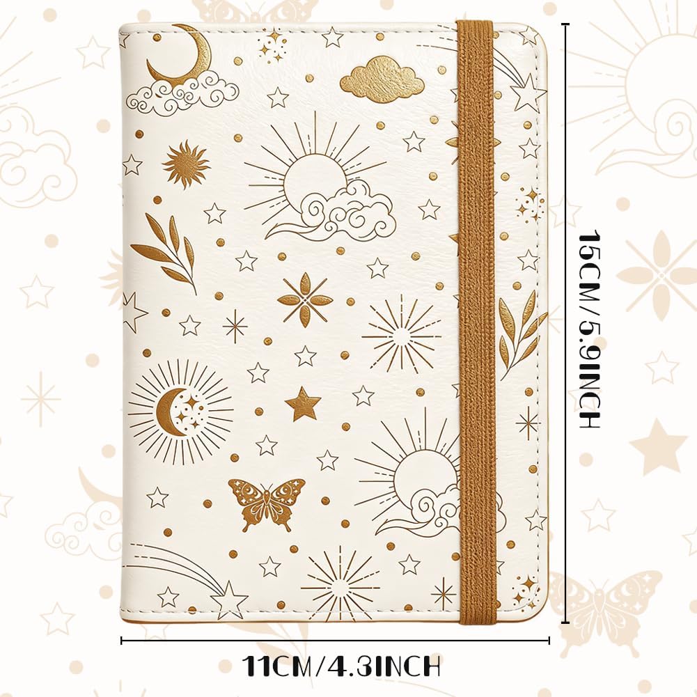 Star Moon Passport Holder for Travel Dreamy Passport Cover for Women Travel Gift PU Leather Passport Case with Credit Card Slots for Family Trip
