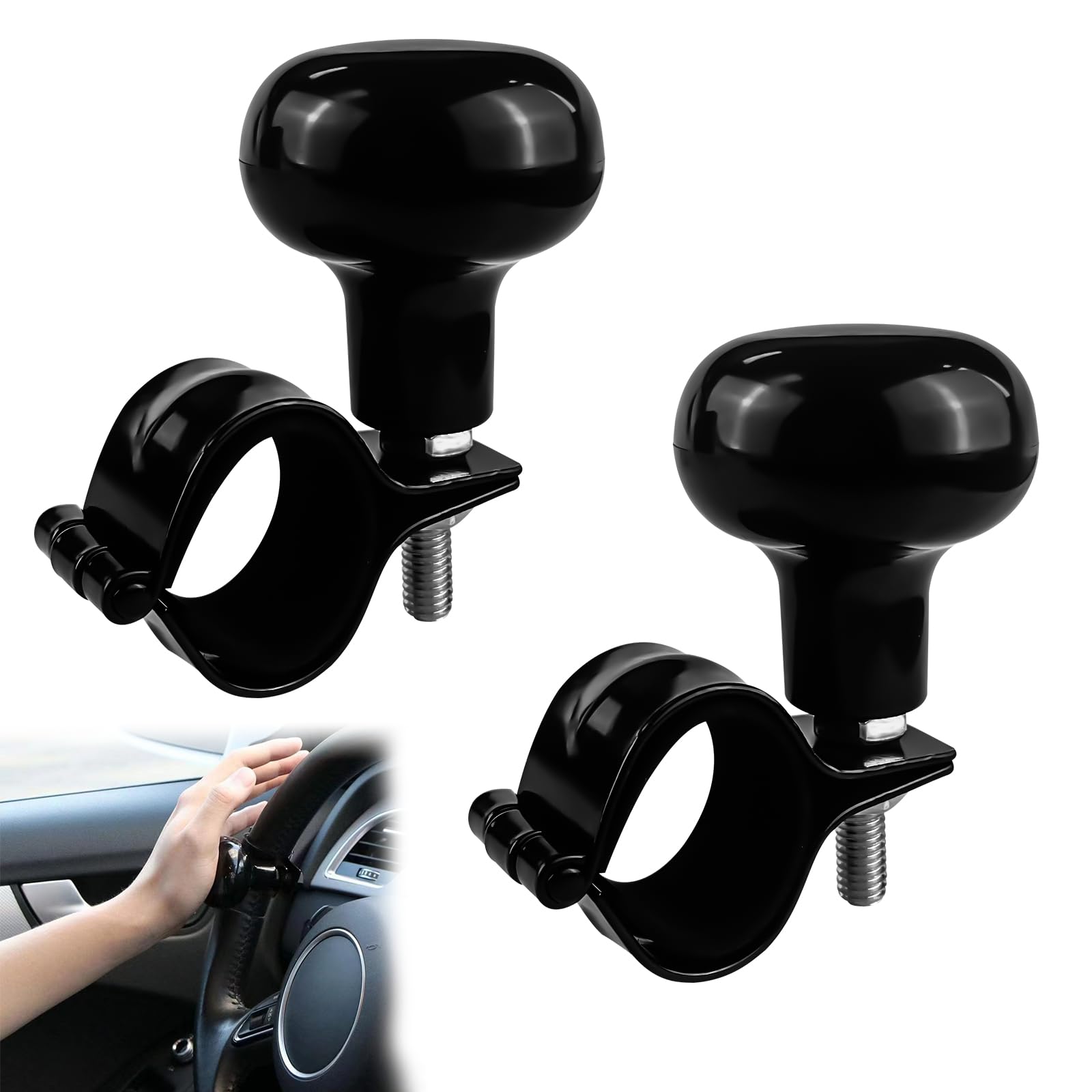 Steering Wheel Ball, Steering Wheel Ball Tractor Rotator Gm Knob Smooth and Durable Suitable for Cars, Trucks, Tractors, Boats, Lawnmowers and Forklifts (2pcs)